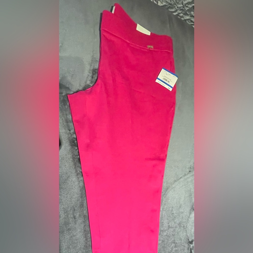 Anne Klein pant suit, XL, slim ankle, pink